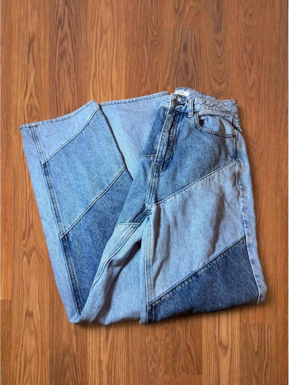 PacSun Patchwork Jeans Womens 27 Boyfriend Blue 90s Indie Denim Mixed Shades